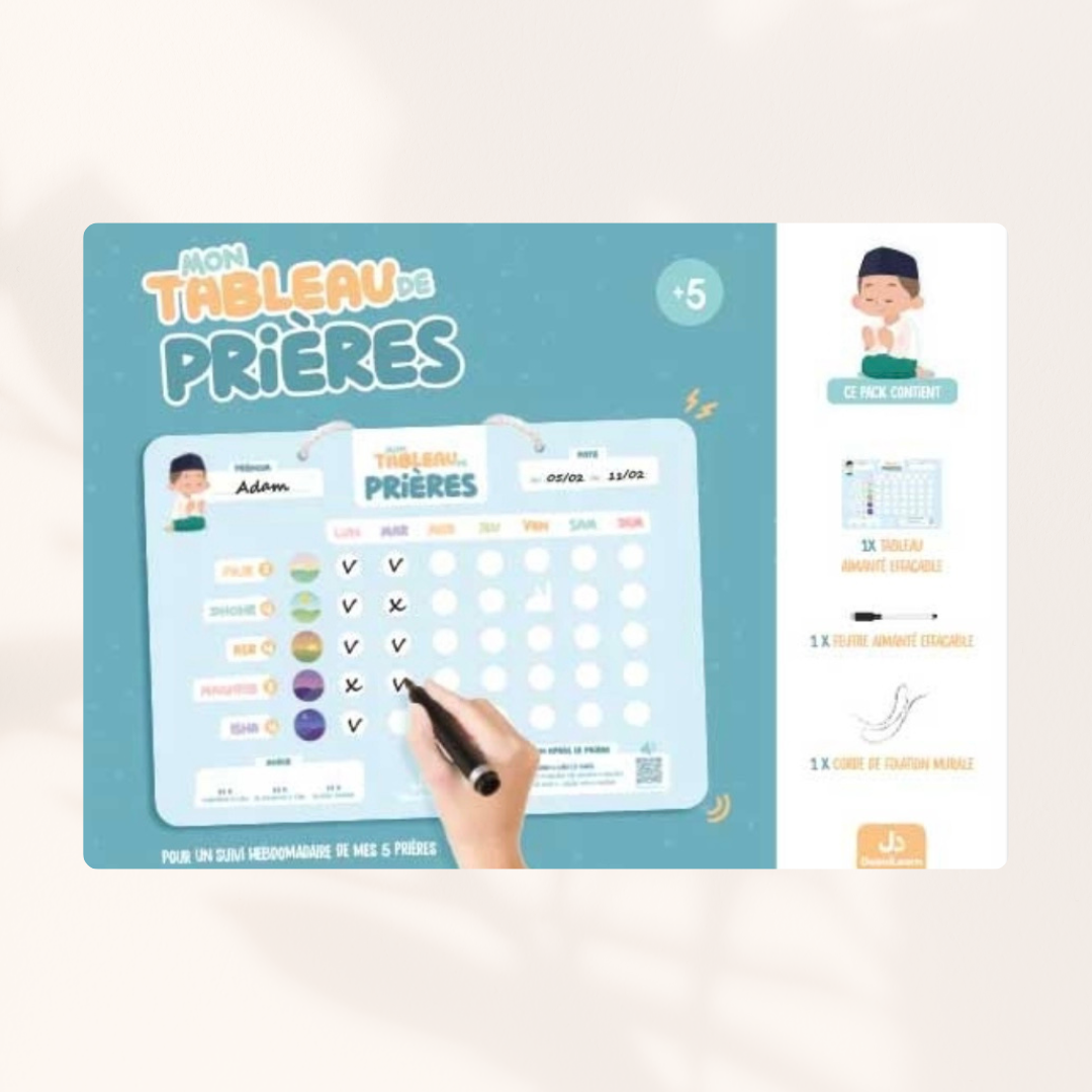 Mon tableau de prière quotidiennes