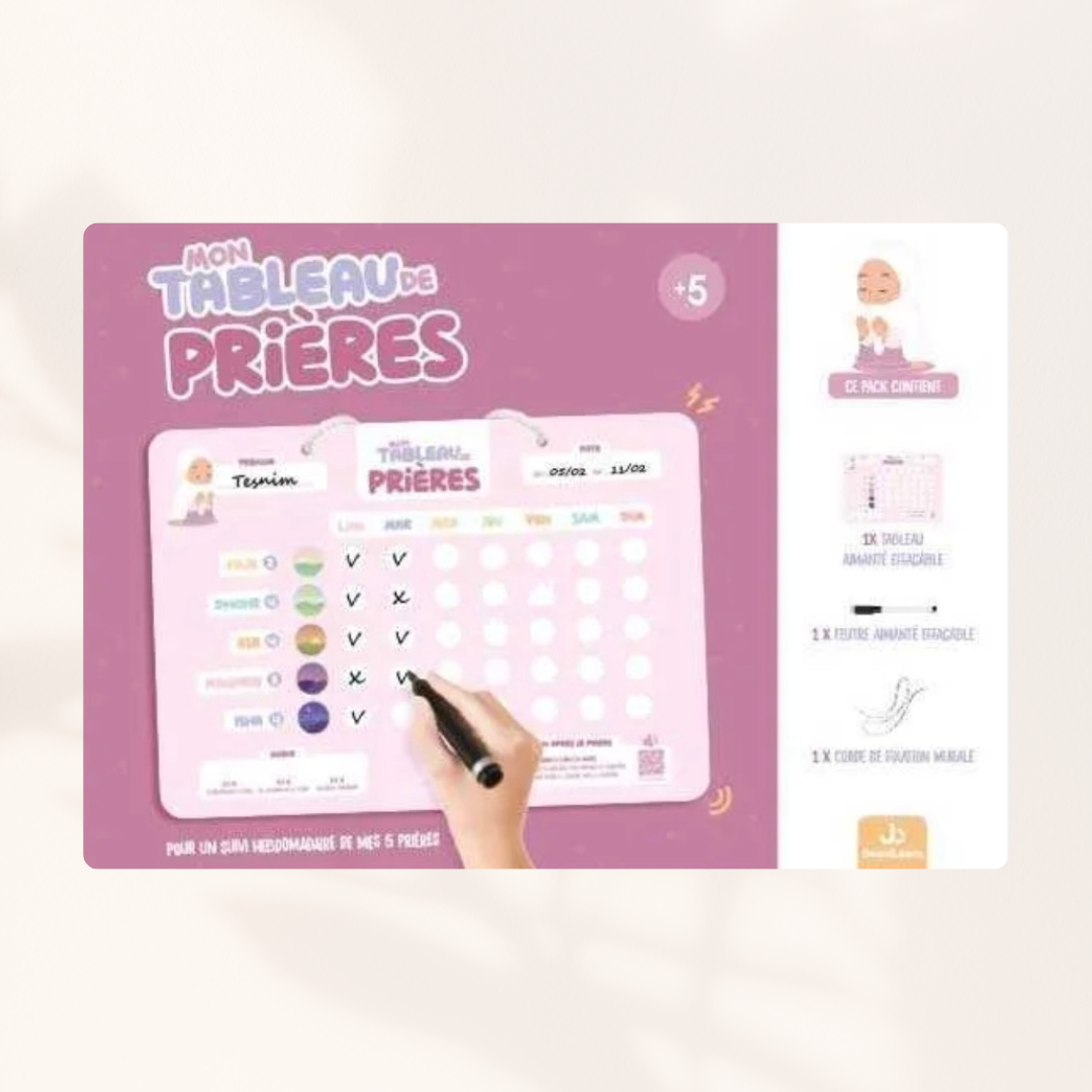 Mon tableau de prière quotidiennes