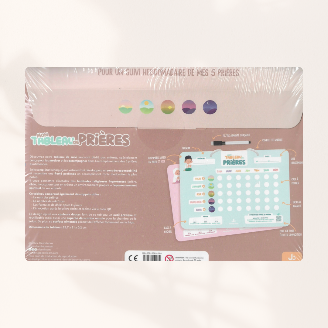Mon tableau de prière quotidiennes